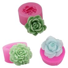 Molde de silicone flor rosa chocolate silicone molde fondant decoração do bolo flor molde de sabão artesanal # aw 2024 - compre barato