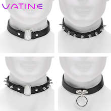 VATINE Punk Style SM Bondage Spike Rivet Buckle Collar Adult Games Slave Restraints Neck Ring Roleplay Sex Toys for Couples 2024 - buy cheap