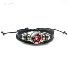 Black Occult Inverted Star Sign Leather Bracelet Pentagram Satanic Pentagram Star Symbols Glass Leather Bracelets Wo Men Jewelry 2024 - buy cheap