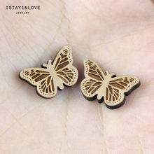 Handmade Jewelry Making Supplies Beads Laser Cut Wooden Animal Butterfly Charm For DIY Necklace Earrings Brooch Ring SWC100 4 2024 - buy cheap