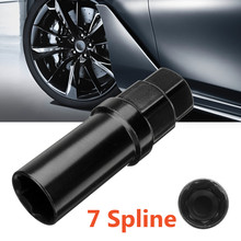 Black 7 Sided Spline Tuner Lug Nut Locking Socket Key Removal Steel Tool 2024 - buy cheap