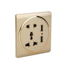 Universal Plugs Charger Socket 86 Type Flush Mount 5 Hole Dual USB Port Wall Panel Socket High Speed Outlet Power Plate Socket 2024 - buy cheap
