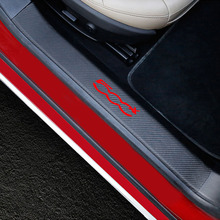 Placa de paso para puerta de coche Fiat 500X, accesorio de fibra de carbono, cuero Pu, estilismo de coche, 4 Uds. 2024 - compra barato