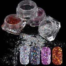 Glitter Manicure Nails Nail Nail Holographic Sequins Art Mix Box Dazzling Nail DIY Hexagon 2g Powder Glitter 1 Flakes Colorful 2024 - buy cheap