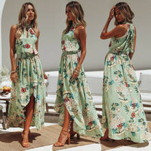 2019 Women's Summer Boho Ladies Long Maxi Printed Evening Party CLUB Wear Beach Dress Sundress 2024 - buy cheap