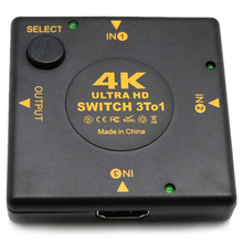 Interruptor hdmi 4k box seletor 3 em 1 saída, kvm audio splitter hub splitter 2024 - compre barato