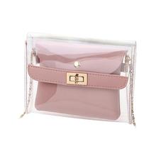 2pcs/Set Transparent Clean Crossbody Clutch Shoulder Bags For Women 2019 Fashion Female Girls Mini Messenger Bag Sac A Main 2024 - buy cheap