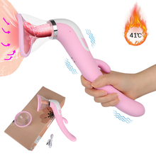 Vibrador vagina para adultos, brinquedo sexual para adultos sugador de mamilos, estimulação de clitóris, aquecimento, vibradores para mulheres, produtos íntimos 2024 - compre barato