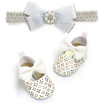 Romirus-zapatos de princesa para bebé, conjunto de diadema, zapatos para niño pequeño, regalo para bebé recién nacido 2024 - compra barato