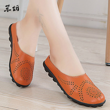 2019 Spring Summer Women Shoes Size 43 Women Flats With Genuine Leather Chaussures Femme Slip On Women Loafers Flat Shoes Woman 2024 - buy cheap