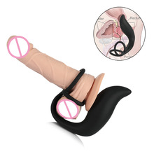 Silicone Male Anal Plug Prostate Massager Cock Ring Butt Plugs for Men Delay Ejaculation,Adult Erotic Anal Sex Toys Penis Ring 2024 - buy cheap