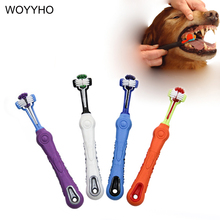 Large Dog Toothbrush Soft Rubber Three Sided Brushes Bad Breath Tartar Cleaning Pet Tooth Care Dog Grooming Tools 2024 - buy cheap