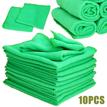 10pcs/Set Green Microfiber Towel Cloth Absorbent Cleaning Auto Car Detailing Soft Microfiber Cloths Wash Towel Duster Home Clean 2024 - buy cheap