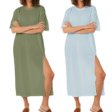Women Sexy Split Shirt Dress 2020 Fashion Celmia Casual Short Sleeve Maxi Dress Summer Beach Robe Long Vestidos Mujer Plus Size 2024 - buy cheap