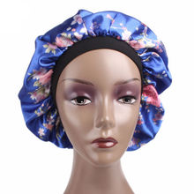 Satin/Silk Night Sleep Cap Hair Bonnet Hat Head Cover Satin Wide Adjust Elastic Band Female Ladies Floral Sleeping Cap 2024 - buy cheap