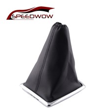 Speedwow-capa do botão de mudança de marcha para carro, couro pu, à prova de poeira, cobertura para ford focus, 2005 a 2011 2024 - compre barato