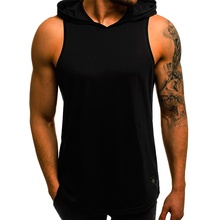 Summer Men's Hooded Brand Mens New Solid Color Slim Breathable Sleeveless Vest Male Fashion Thin Light 2024 - buy cheap