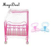 Plastic Cot Bed Pacifier Set Dollhouse Accessories for Dolls Baby Bedroom Dollhouse Furniture Kids Children Toys 2024 - buy cheap