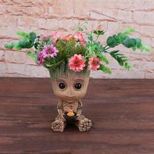 Vaso de flores baby groot, figuras de ação, vaso de flores para bebês, pvc, herói, suporte para caneta, modelo, embarcação de planta, natal, decoração para casa, papelaria 2024 - compre barato