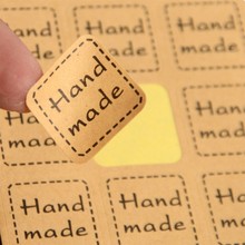 Etiquetas adesivas de papel kraft feito à mão qiansiaozhen 24 peças, adesivo selado para assar presente 2024 - compre barato
