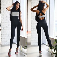 Conjunto de Yoga con espalda descubierta para mujer, ropa deportiva para correr, mallas ajustadas, mono de entrenamiento, 2020 2024 - compra barato