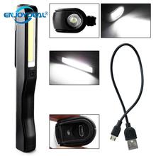 Portable COB LED Flashlight Magnetic Work Light Rechargeable 180 degree Stand Hanging USB Torch Lamp For Camping Night hunting 2024 - buy cheap