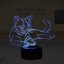Seven Colors 3D Volt Cat Lights 3D Illusion Vision Light Touch Type Changeable With USB Charging As Kids Toy Gift For Home Decor 2024 - buy cheap