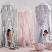 Kid Baby Bed Canopy Bedcover Mosquito Net Curtain Bedding Round Dome Tent Cotton  Baby Girl Boy Mosquito Net 2024 - buy cheap