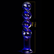 Blue Spiral Crystal Glass Dildo Anal Butt Plug Masturbation G-Spot Stimulate Sexy Toys Anal Dildo Sex Products For Woman Man 2024 - buy cheap