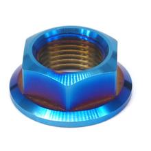 M18x1.5mm Burn Blue GR5 Titanium Flange Hex Nut For Motorcycle Centre Shaft 2024 - buy cheap