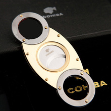 COHIBA Double Blades Stainless Steel Cigarette Cigar Cutter Pocket Gadget Zigarre Smoking Accessories Guillotine 356HG 2024 - buy cheap