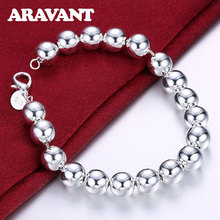 New Fashion 925 Silver Charm Bracelets For Women 10MM Bead Bracelet High Quality Jewelry 2024 - buy cheap