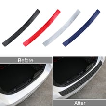 Universal Trunk Rear Guard Plate Sticker Car Rear Bumper Trim Anti-Kicked Scratch Protection Sticker Strip 3D Carbon Fiber Film 2024 - buy cheap