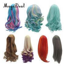 40cm Colorful Curly Long Hair Wig DIY Accessories Outfit for 18 Inch American Dolls Making Repair Children Girls Toys 7Colors 2024 - buy cheap