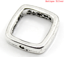 Lovely Spacer Beads Square Silver Color(Fits 10mm Beads)14x14mm,30PCs (B22829) 2024 - buy cheap