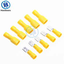 100PCS Yellow Insulated 12-10AWG Spade Male & Female Electrical Crimp Terminals Kits 2024 - buy cheap