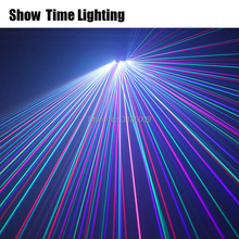 Шоу время DJ лазерный диско свет полный цвет RGB узоры лазерный проектор сценическое освещение для дискотеки Рождественская Домашняя вечеринка 3 головки лазер 2024 - купить недорого