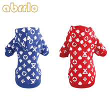 Abrrlo Red Dog Clothes Cotton Poker Printed Dog Hoodies Jacket Puppy Clothes For Large Dogs Chihuahua Free Shipping XXL 2024 - buy cheap