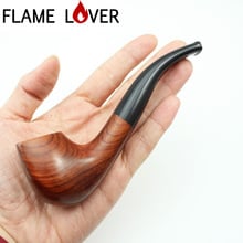 100% Cool Handmade Nature Solid RoseWood Bent Smoking Pipe Rose Wood Tobacco Wooden Pipe 10X 9mm Filters+Pouch+Holder DR541 2024 - buy cheap