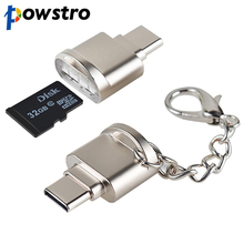 Портативный адаптер Powstro с USB 3,1 на Type-C Micro конвертер OTG с кардридером TF SD 2024 - купить недорого