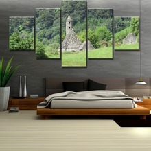 Cuadro de lienzo decorativo moderno con diseño de cabina irlandesa en HD de 5 piezas, cuadro artístico para pared, decoración del hogar, sala de estar, pintura en lienzo 2024 - compra barato