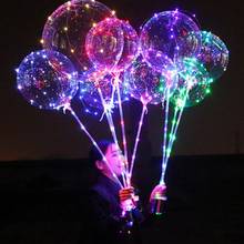 Novo led luminoso balão transparente redondo bolha festa brinquedos luminosos para presentes de natal dropshipping 2024 - compre barato