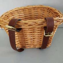 Children's Bicycle Basket Rattan Wicker Waterproof With Leather Straps For Children Cycling Bicycle Front Basket Bag Drop Ship 2024 - buy cheap