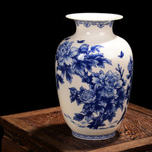 Porcelana fina osso azul e branco peônia decorado vasos de cerâmica de alta qualidade 2024 - compre barato