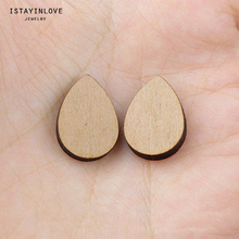 Handmade Jewelry Making Supplies Beads Laser Cut Wooden Teardrop Charm For DIY Necklace Earrings Brooch Ring SWC21 4 2024 - buy cheap