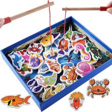 Развивающая игрушка для детей, магнитная рыболовная игра, 32 шт., деревянные игрушки для детей, подарок на день рождения, для родителей и детей, игра забавная Рыбалка 2024 - купить недорого
