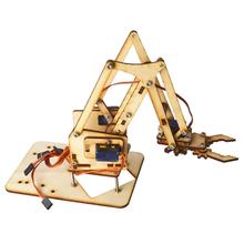 Brazo Manipulador de Robot de madera 4 dof, Kit de garra de abrazadera mecánica de madera, soporte Servo SG90 para Arduino RPi, educación robótica, novedad 2024 - compra barato