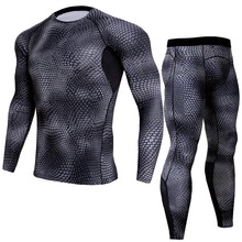 2019 rashguard MMA compression clothing  union suit Tops & Tees base layer leggings men  set  Bodybuilding crossfit T-Shirt 4XL 2024 - buy cheap
