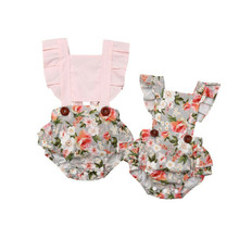 Baby Girl Clothes Cute Newborn Baby Girl Kid Sleeveless Floral Romper Summer Ruffled Jumpsuit Outfits 0-24M 2024 - buy cheap