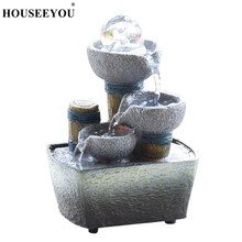 Creative Feng Shui Resin Fountain Ornaments Waterfall Landscape Display Flowing Water Home Office Desktop Decoration Crafts 2024 - buy cheap